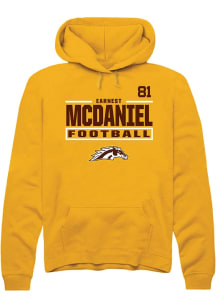Earnest McDaniel Western Michigan Broncos Mens Gold Football NIL Stacked Box Player Hood