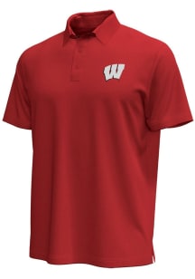 Under Armour Wisconsin Badgers Mens Red Icon Short Sleeve Polo