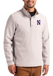 Cutter and Buck Northwestern Wildcats Mens Purple Hunts Point Long Sleeve Qtr Zip Pullover