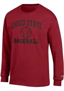 Champion CSU Chico Wildcats Crimson Baseball Jersey Long Sleeve T Shirt
