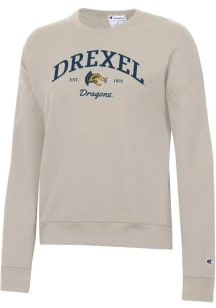Champion Drexel Dragons Womens White Arch Est Date Powerblend Crew Sweatshirt
