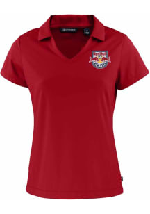 Cutter and Buck New York Red Bulls Womens Red Daybreak V Neck Short Sleeve Polo Shirt