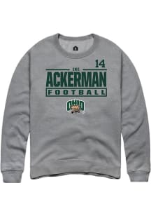 Ike Ackerman Ohio Bobcats Mens Graphite Football NIL Stacked Box Player Crew