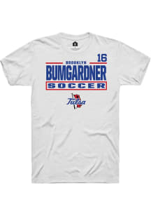 brooklyn bumgardner Tulsa Golden Hurricane White NIL Stacked Box Short Sleeve Player T Shirt