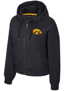 Colosseum Iowa Hawkeyes Womens Black Claire Long Sleeve Full Zip Jacket