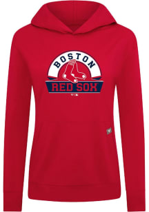 Levelwear Boston Red Sox Womens Red Relay Banner Arch Hooded Sweatshirt
