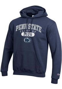 Champion Penn State Nittany Lions Mens Navy Blue Class of 2025 Pill Powerblend Long Sleeve Hoodie