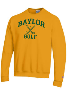 Champion Baylor Bears Mens Gold Golf Icon Powerblend Long Sleeve Crew Sweatshirt