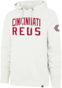 47 Cincinnati Reds Mens White City Connect Gamebreak Headline Long Sleeve Hoodie