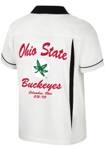 Colosseum Ohio State Buckeyes Mens Black Shields Bowling Short Sleeve Dress Shirt