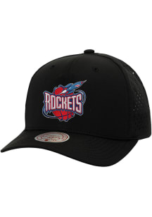 Mitchell and Ness Houston Rockets Perfect Pro Logo Mesh Adjustable Hat - Black