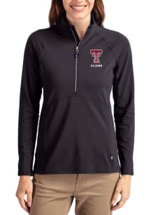 Cutter and Buck Texas Tech Red Raiders Womens Black Adapt Eco Qtr Zip Pullover
