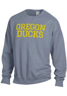 ComfortWash Oregon Ducks Mens Grey Stacked Garment Dyed Long Sleeve Crew Sweatshirt