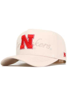 No Rivals Nebraska Cornhuskers Cornhuskers Stacked Adjustable Hat - Ivory