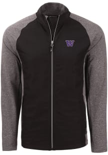 Cutter and Buck Washington Huskies Mens Black Adapt Eco Big and Tall Light Weight Jacket
