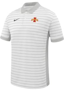 Nike Iowa State Cyclones Mens White Victory Stripe Short Sleeve Polo