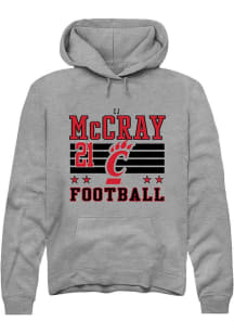 CJ McCray Cincinnati Bearcats Mens Grey Football NIL Striped Player Hood