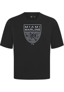 Levelwear Miami Marlins Black Signature Knit Buckler Short Sleeve Fashion T Shirt