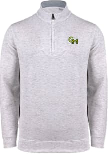 George Mason University Mens Grey SPRING Long Sleeve Qtr Zip Pullover