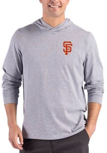 Cutter and Buck San Francisco Giants Mens Black Heather Team Adapt Long Sleeve Hoodie