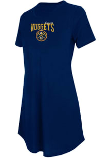 Concepts Sport Denver Nuggets Womens Navy Blue Marathon Loungewear Sleep Shirt