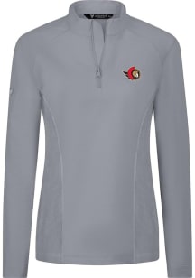 Levelwear Ottawa Senators Womens Grey Upright 3D Embroidered Patch Qtr Zip