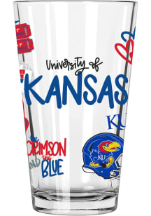 Kansas Jayhawks 16oz Pint Glass - Blue
