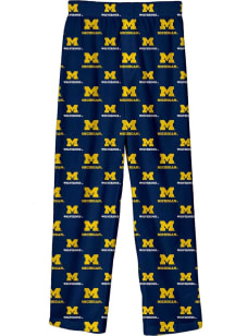 Michigan Wolverines Boys Blue All Over Logo Sleep Pants