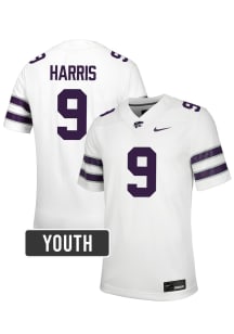Jay Harris K-State Wildcats Youth White Nike NIL Name And Number Football Jersey