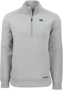 Cutter and Buck Jackson State Tigers Mens Ash Roam Long Sleeve Qtr Zip Pullover