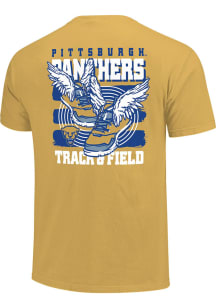 Pitt Panthers Gold Winged Shoes Track Short Sleeve T Shirt