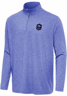 Antigua France National Team Mens Blue Master Long Sleeve Qtr Zip Pullover