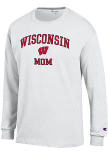 Champion Wisconsin Badgers White Mom Jersey Long Sleeve T Shirt