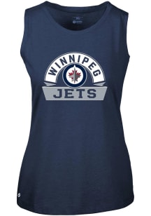 Levelwear Winnipeg Jets Womens Navy Blue Macy Banner Arch Tank Top