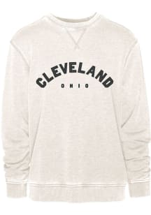 Cleveland Mens Oatmeal center chest embroidery Long Sleeve Crew Sweatshirt