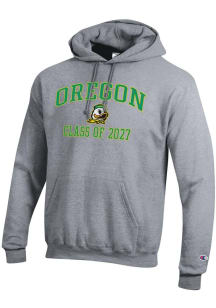 Champion Oregon Ducks Mens Grey Font Class of 2027 Powerblend Long Sleeve Hoodie