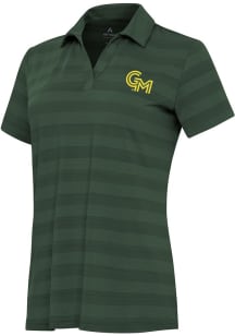 Antigua George Mason University Womens Green Tunnel Short Sleeve Polo Shirt