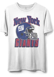 Junk Food Clothing New York Giants White Throwback Helmet Short Sleeve Fashion T Shirt