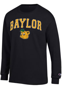 Champion Baylor Bears Black Vintage Arch Mascot Long Sleeve T Shirt