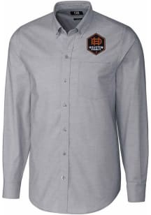 Cutter and Buck Houston Dynamo Mens Charcoal Stretch Oxford Big and Tall Dress Shirt