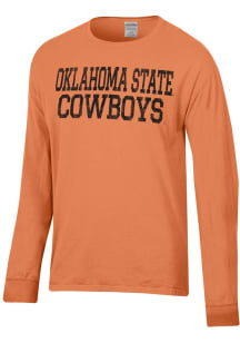 ComfortWash Oklahoma State Cowboys Orange Stacked Garment Dyed Long Sleeve T Shirt