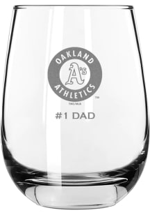 Oakland Athletics Dad 15oz Stemless Wine Glass - White