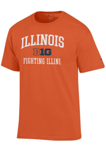 Champion Illinois Fighting Illini Orange Big Ten Jersey Short Sleeve T Shirt