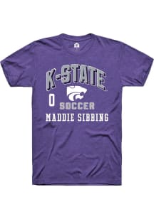 Maddie Sibbing K-State Wildcats Purple NIL Arch Logo Short Sleeve Player T Shirt