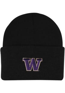LogoFit Washington Huskies North Pole Baby Knit Hat - Black