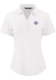 Cutter and Buck TCU Horned Frogs Womens White Vault Forge Eco Polo Short Sleeve Polo Shirt