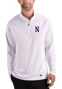 Cutter and Buck Northwestern Wildcats Mens Purple Prospect Epic Confidence Long Sleeve Qtr Zip Pul..