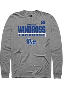 Madison Vandross Pitt Panthers Graphite NIL Stacked Box Long Sleeve Player T Shirt