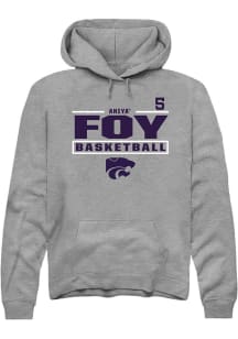 Aniya’ Foy K-State Wildcats Mens Graphite NIL Stacked Box Player Hood