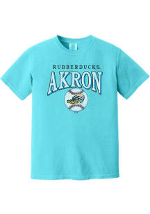 Summit Sportswear Akron RubberDucks Womens Teal Homerun Short Sleeve T-Shirt